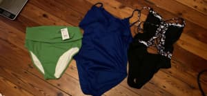 Womens Swimwear - One pieces, bottoms-Size 12 and 14- NEW - from $10