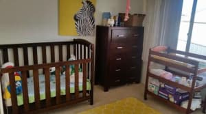 Baby cot and Change-table