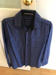Tarocash Blue Checkered Long Sleeve Shirt Size S