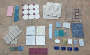 Huge mixed mosaic tile art craft lot