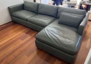 Freedom MOMBA Leather 3 Seater L Chaise Sofa