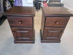 2 x Solid Wood bedside Tables