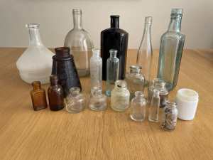 Old glass bottles collection