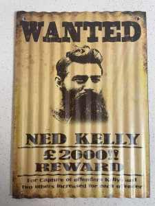 Corrugated Ned Kelly Sign for Man Shed Garage Bar