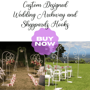Custom Made Powdercoated Wedding Archway and Sheppards Hooks