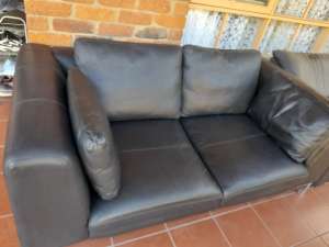 Two seat soft leather sofa, excellent condition