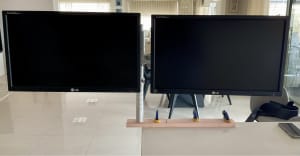 2 X LG Flatron 24 inch monitors E2411 on mount requires drilled hole