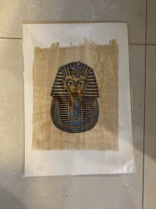 King Tutankhamun hand painted papyrus from Egypt