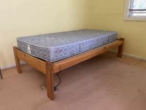 Solid wood single bed frame