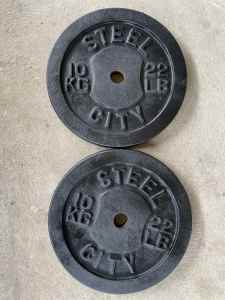 Pair of 10kg Steel City weight plates