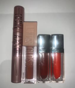 Maybelline Makeup bundle (mascara & lipglosses)