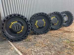 Solid Bobcat Wheels tyre 8 stud rim Skid steer Loaders - Goulburn