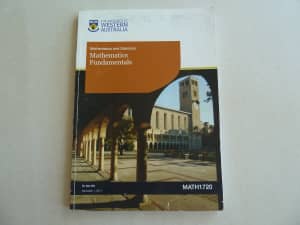 Textbook: Mathematics Fundamentals UWA. MATH1720. Dr Hill. Ed 2017.