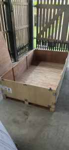 Double pallet wooden storage box crate 1960 x 1120 x 500 with wood lid
