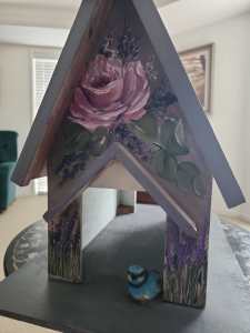 Hand painted bird house