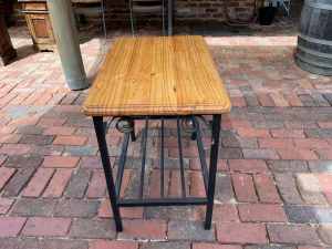 Occasional /Hall table, solid timber and wrought iron