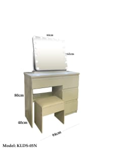 Elevate Your Vanity Game with our LED-Lit Makeup Dresser Table - KL05N