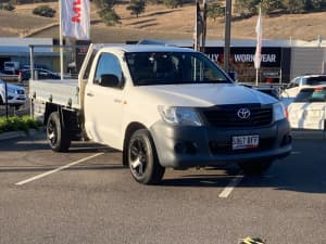 2014 Toyota Hilux TGN16R MY14 Workmate 4x2 White 5 Speed Manual Cab Chassis