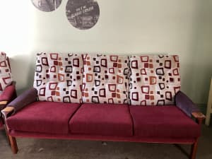 Mid century retro couch and armchair