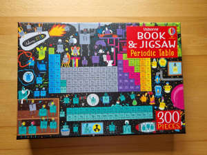 Jigsaw Puzzle 300 pieces 59cm x 40cm Periodic Table with book as new. 
