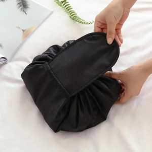 Drawstring Black Cosmetic Travel Bag/ Make Up Bag/ Toiletry Case