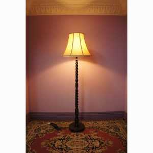 Antique Vintage Oak Barley Twist Classic Standard Floor Lamp