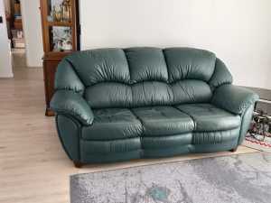 Leather lounge 3 seater with armrests