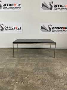 Rectangular Tempered Glass Coffee Table with Chrome Legs-1200mm