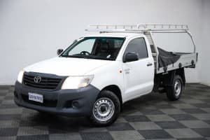 2014 Toyota Hilux TGN16R MY14 Workmate 4x2 White 5 Speed Manual Cab Chassis