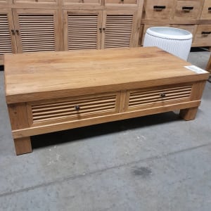 NEW ELM TIMBER LOUVRE COFFEE TABLE RRP 1,365