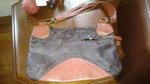 Cowhide leather handbag