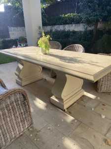 Table Outdoor Dining Large Stone 2.4m to Seats 8-12 (Or Indoor)