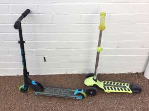 Kids scooters (two and three-wheeled)