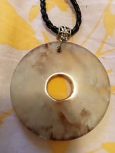 Vintage Genuine Cold Jade Pendant with Necklace in excellent condition