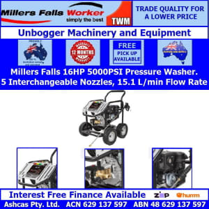 Millers Falls TWM 16HP 5000psi Petrol Pressure Washer Cleaner