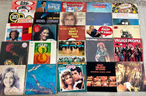 26 Vintage Vinyl Albums Neil Diamond Live Grease ABBA Village People.