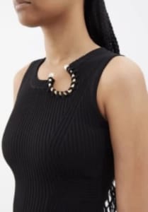 Aje Crescent Knit Midi Black Dress size S