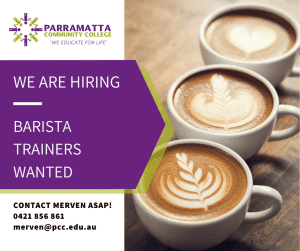 Barista trainer wanted asap!