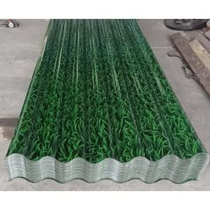 Corrugated Iron - Grass Printed Feature - 3m Lengths
