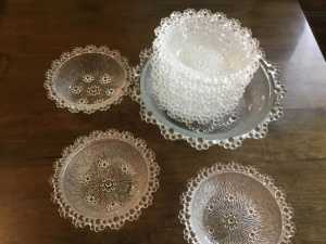 Decorative glass dessert bowls