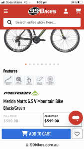 Bike man’s Merida Matts . Tyres size 26 .Size s to m .