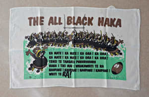 NEW ZEALAND ALL BLACK HAKA TEA TOWEL - GREAT FUN GRAPHICS