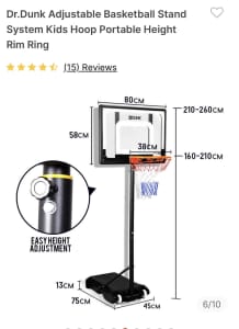 Dr. Dunk adjustable Basketball hoop system
