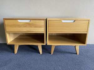 Timber Bedside Tables x 2