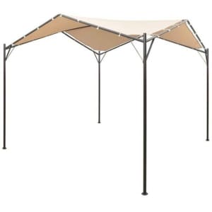 Gazebo Pavilion Tent Canopy 3x3m Steel Beige Outdoor Event Shade Cano
