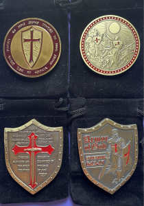 Knights Templar commemorative alloy medallions. Brand new/Free postage