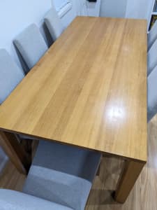 Timber Dinning Table and all 8 dining chairs