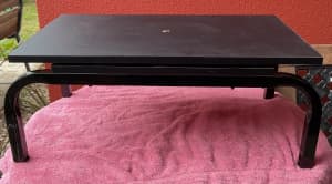 Black revolving monitor or tv stand - metal legs with wooden top