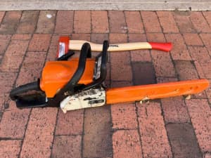 Stihl MS 180 Chainsaw and Stihl Spitting Axe Package