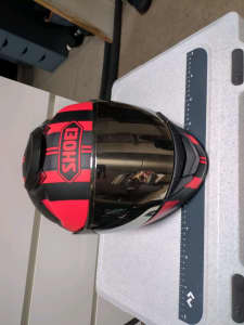 Shoei GT Air Motorbike helmet Size MEDIUM Red and Black Tinted visor